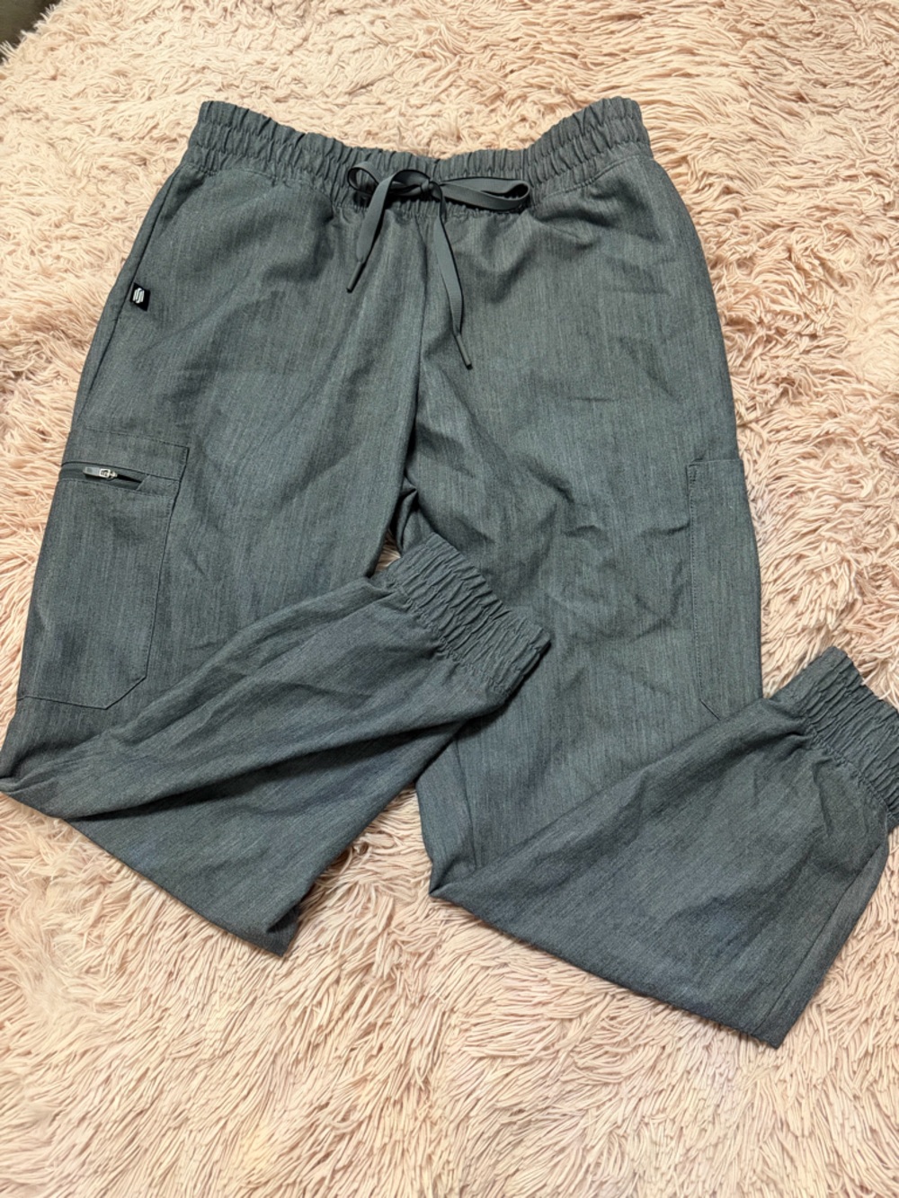 Jaanuu Charcoal Drawstring Scrub Joggers